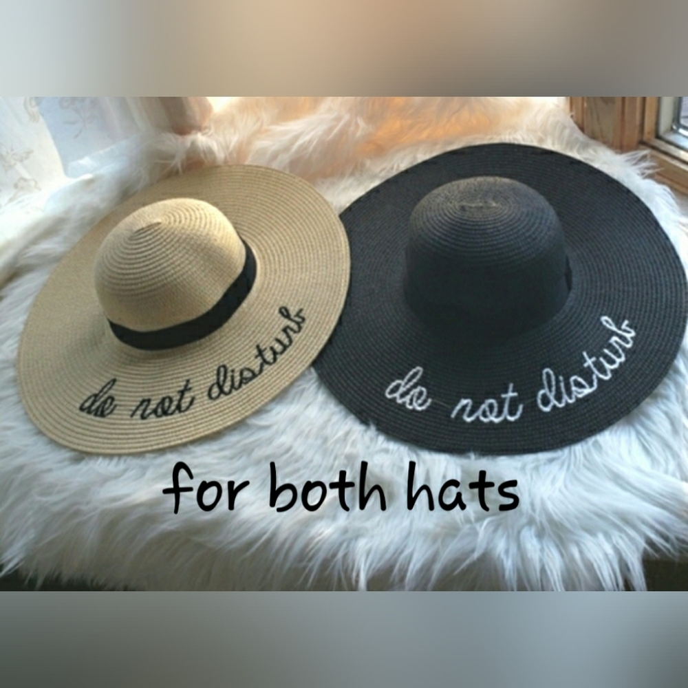 Jesal Sun Hats Tightly Woven & Durable Set Of 2  Do Not Disturb 🤣 NWOT